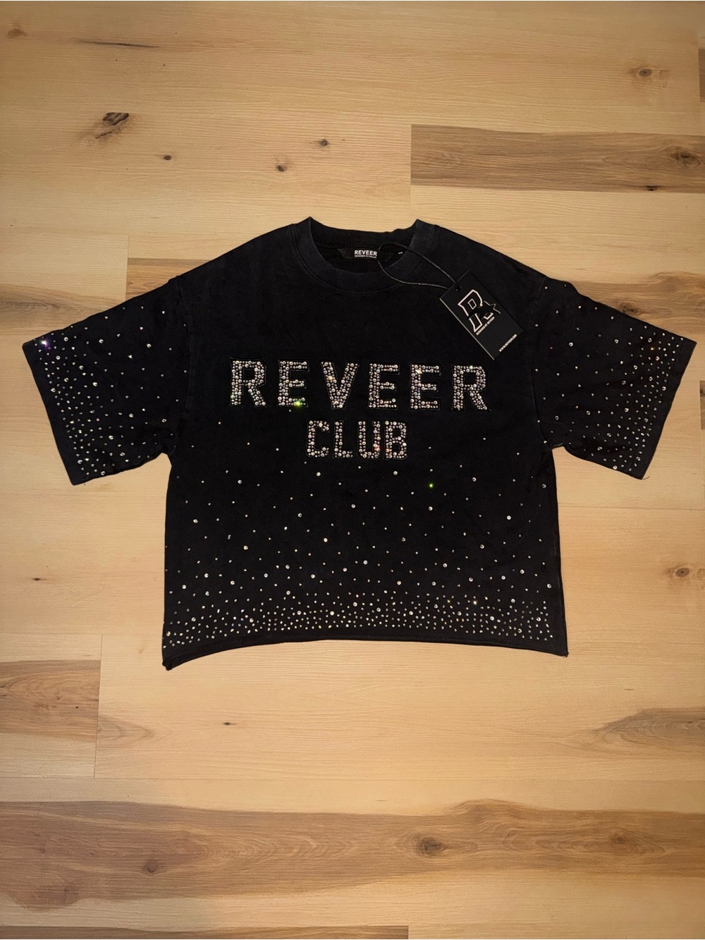 Reveer Club Rhinestone Black Tee
